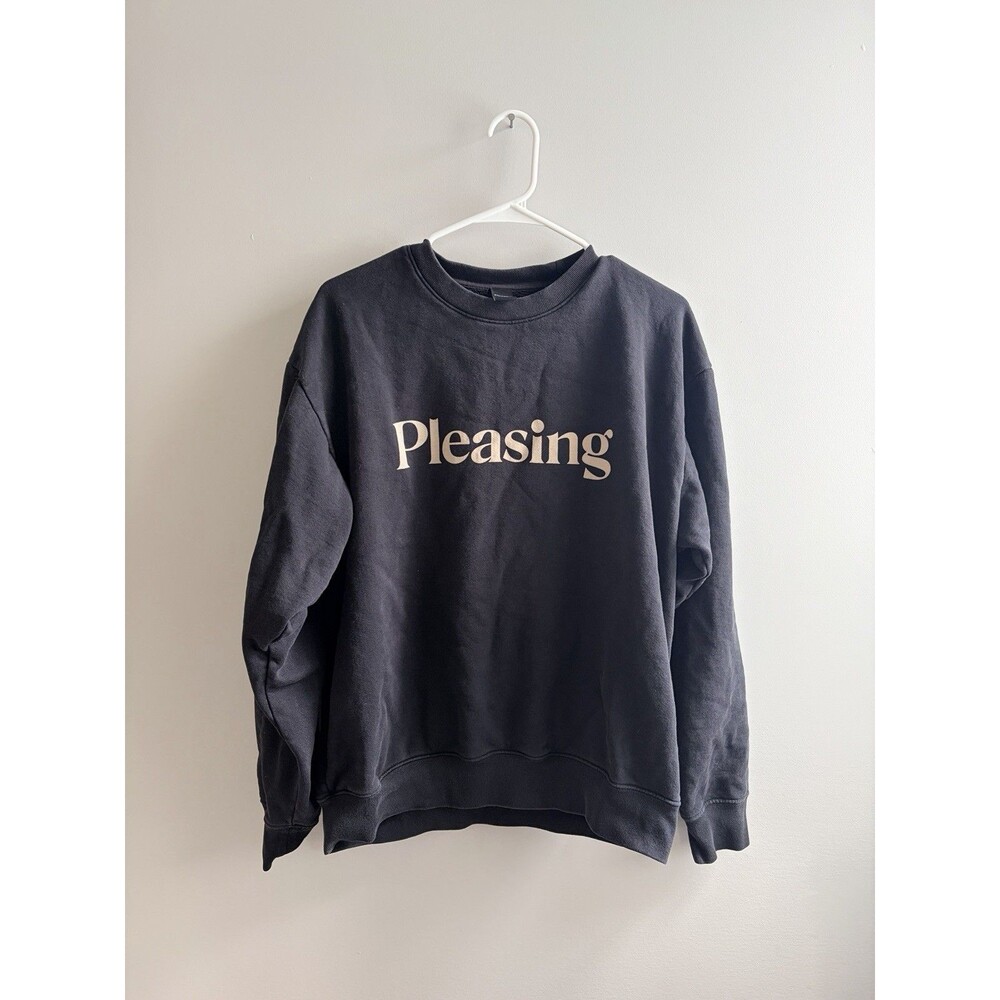 Pleasing Harry Styles Black Crewneck Sweatshirt Oversized Unisex, minimalist